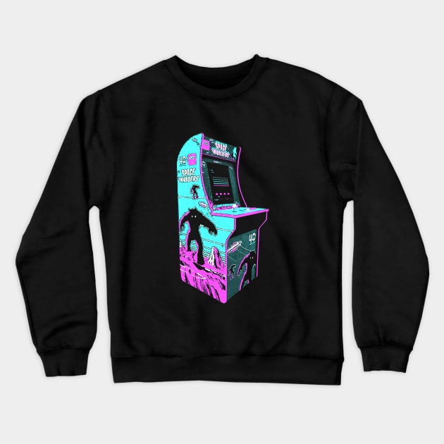 Space Invaders Retro Arcade Game Crewneck Sweatshirt by C3D3sign